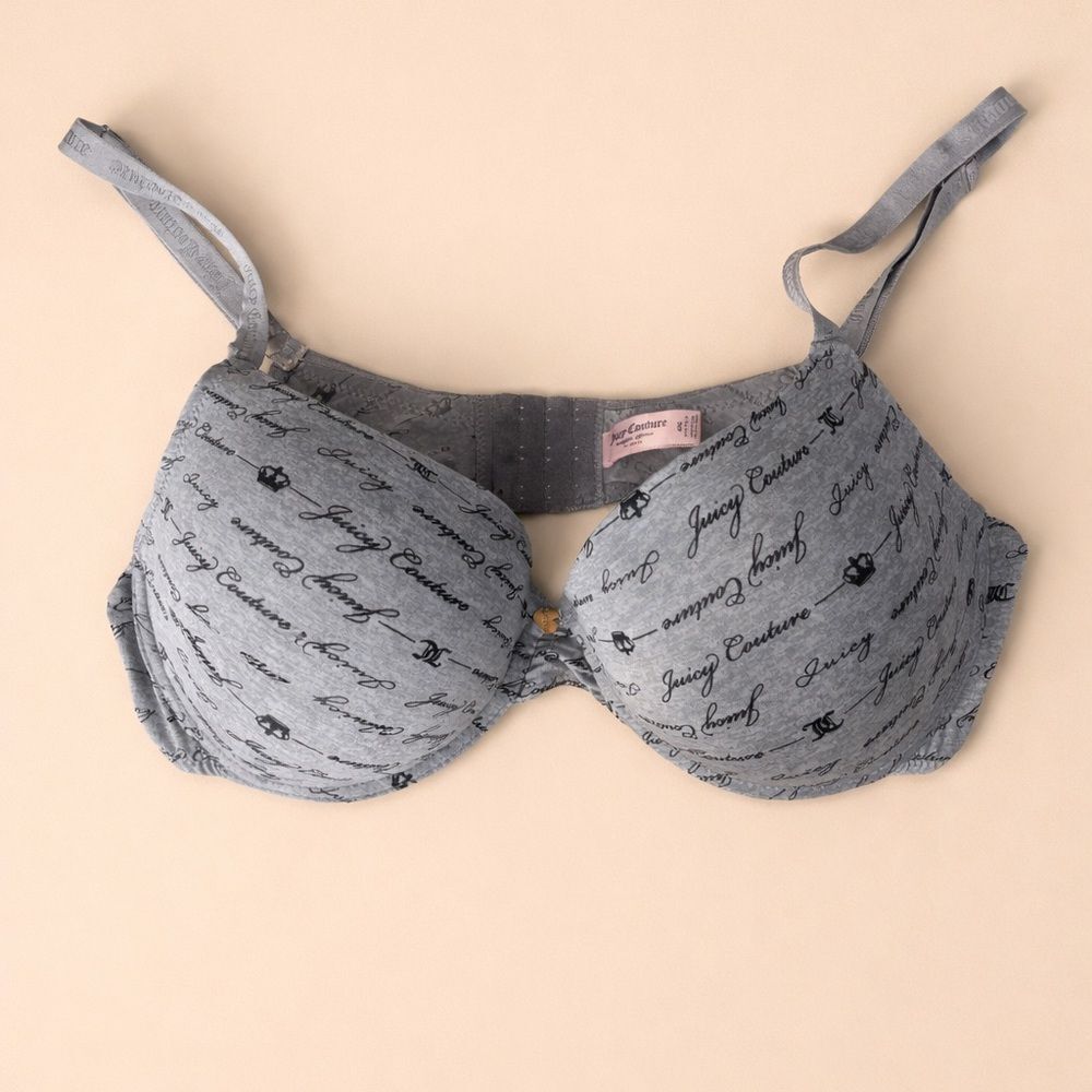 Juicy Couture Logo Bra – Size 40C – Gray – Underwire